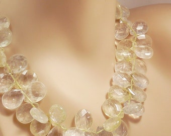 Ciner Teardrop Faceted Crystal Bead Necklace Statement Jewelry