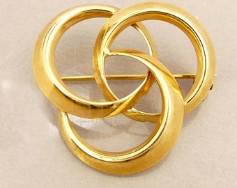 14K Gold 585 Infinity Knot Brooch Vintage Jewelry