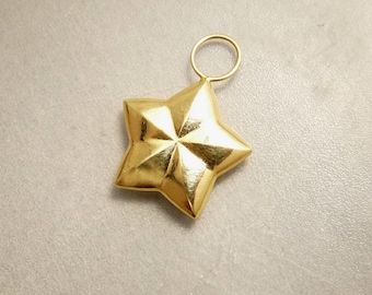 14K Gold Puffy Star Charm Bracelet Charms