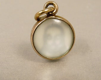 Antique Lithophane Charm Face Of Christ Gold Filled Bracelet Charms