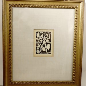 Vintage Georges Rouault Woodcut Jongleur Circus Framed Art
