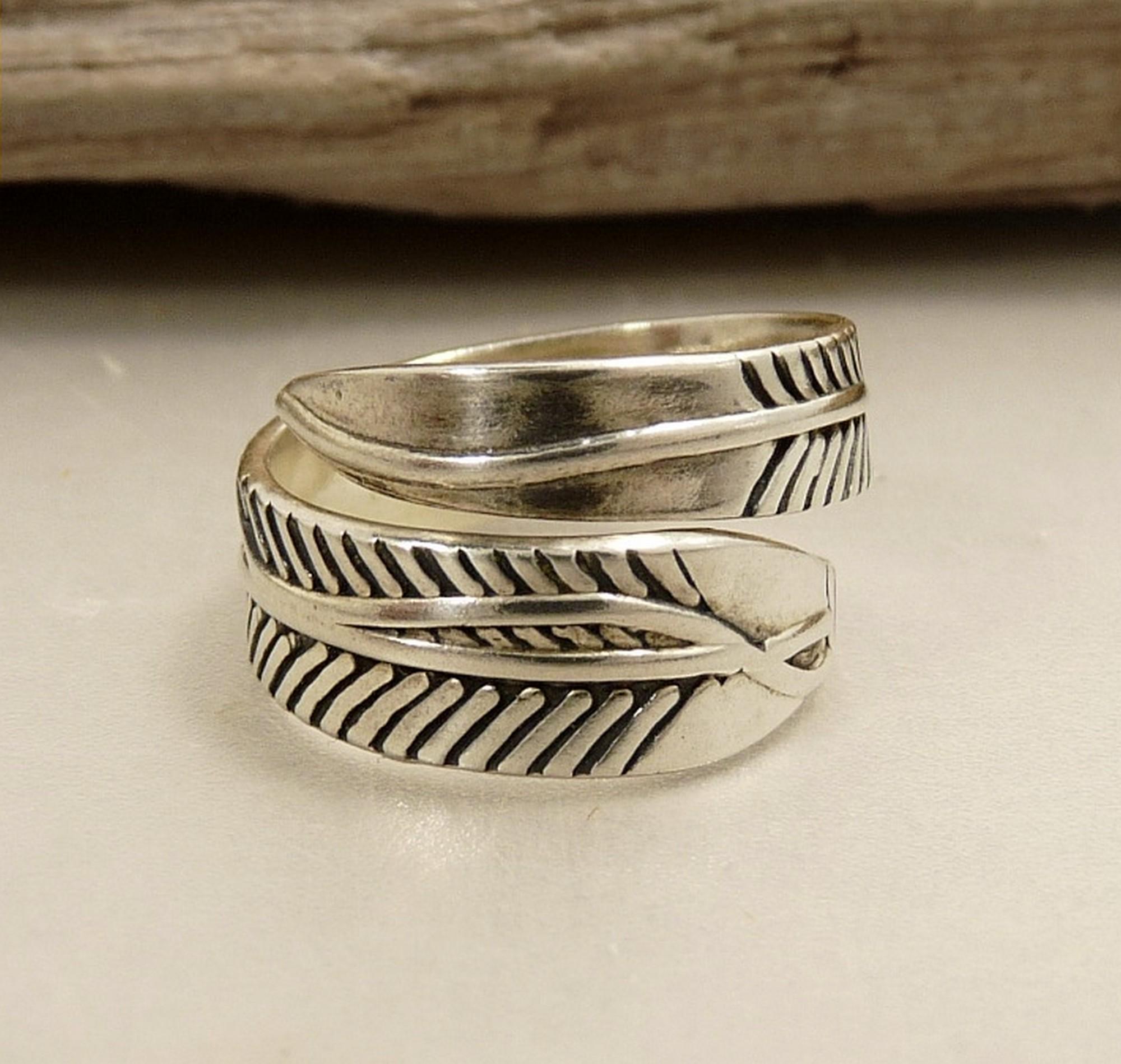 Mexico Sterling 925 Feather Wrap Ring Size 7.5 - Etsy