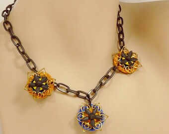 Vintage Necklace Flower Choker Necklace Retro MCM