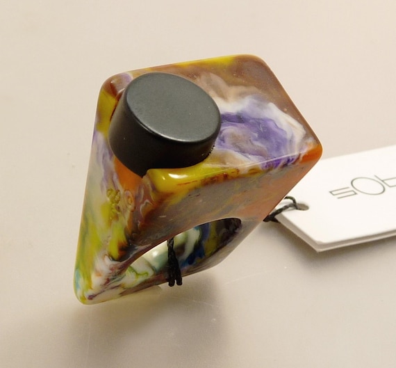 Sobral Geometria Pollock Statement Ring With Tags - image 1