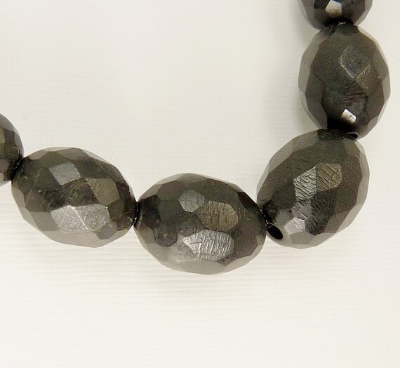 Antique Vulcanite Faceted Bead Necklace - image 7