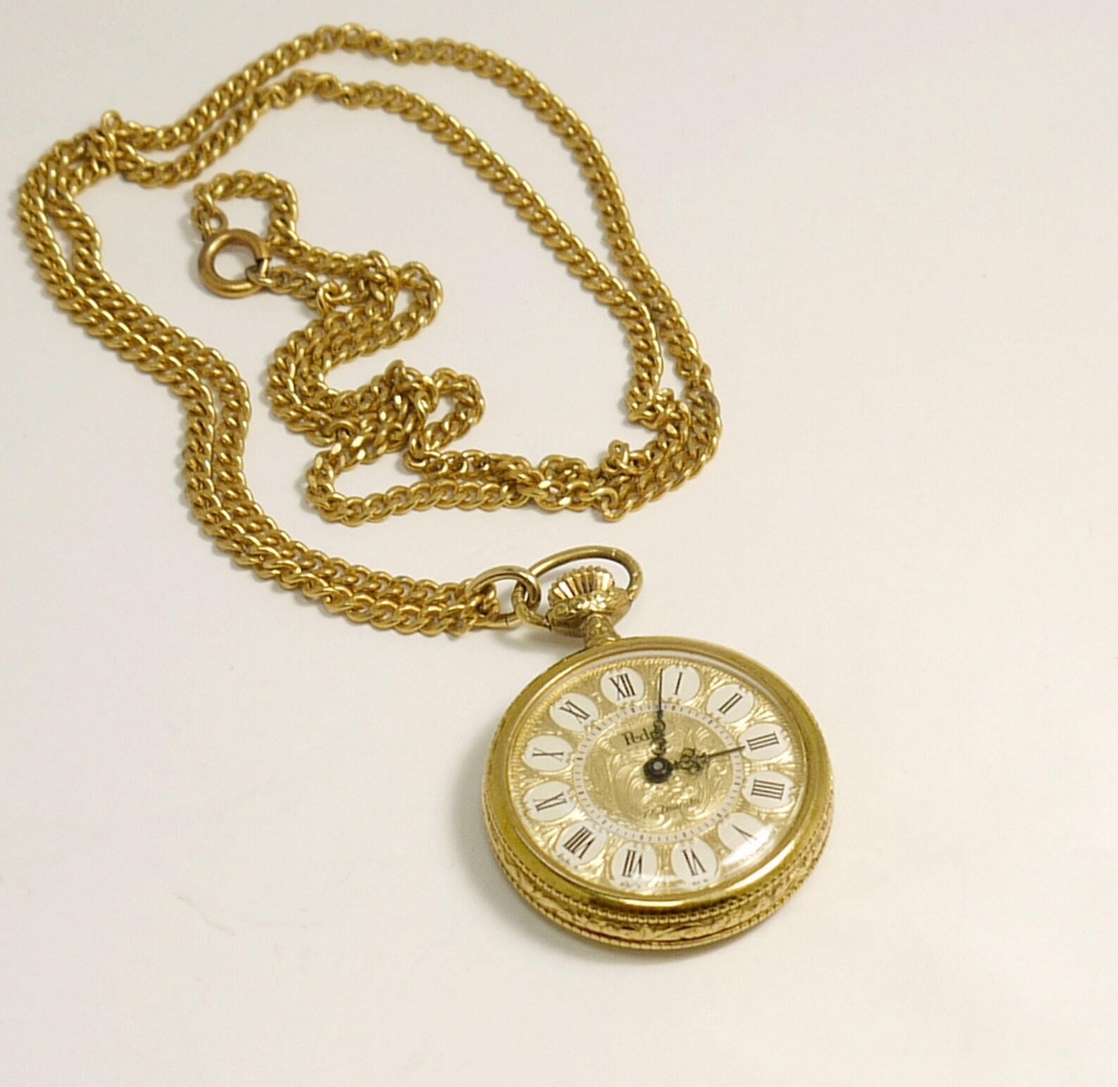 Vintage Ladies Pocket Watch Necklace Pedre 17 Jewels Etsy