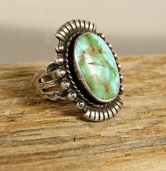 Native American Sterling & Turquoise Ring Fred Har
