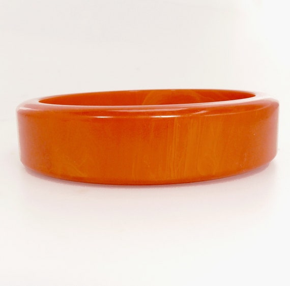 Vintage Bakelite Bangle Bracelet Orange Bakelite - image 4