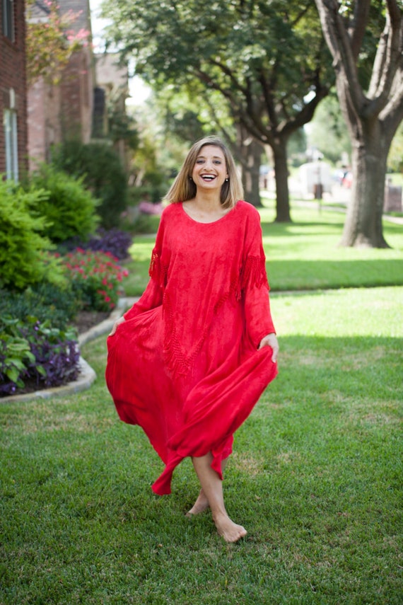 Gorgeous Vibrant Red Patio Fiesta Dress Size M, R… - image 6