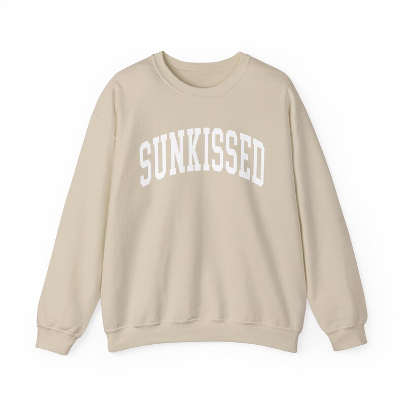 Womens Vacation Beach Apparel, Sunkissed Preppy College Lettering Crewneck Sweatshirt, Ladies Ocean Pullover, Summer Clothing, Gift for Her image 4