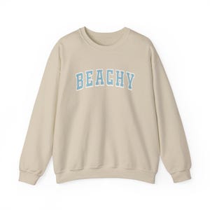 Maglione da vacanza da donna, felpa girocollo in stile preppy da spiaggia, abbigliamento casual da spiaggia per le donne per le vibrazioni estive, regalo minimalista alla moda immagine 4