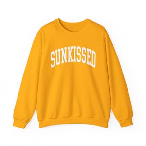 Womens Vacation Beach Apparel, Sunkissed Preppy College Lettering Crewneck Sweatshirt, Ladies Ocean Pullover, Summer Clothing, Gift for Her image 5