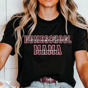 Homeschool Mama T Shirt for Women, Trendy Womens Pink First Day of Homeschool Mom Tee, Homeschooling Back to School Mothers Day Gift