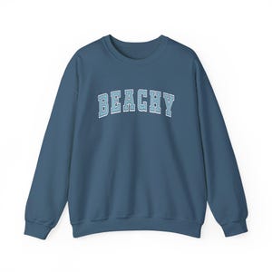 Maglione da vacanza da donna, felpa girocollo in stile preppy da spiaggia, abbigliamento casual da spiaggia per le donne per le vibrazioni estive, regalo minimalista alla moda immagine 7
