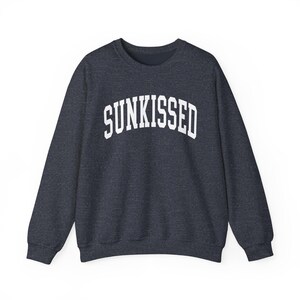 Womens Vacation Beach Apparel, Sunkissed Preppy College Lettering Crewneck Sweatshirt, Ladies Ocean Pullover, Summer Clothing, Gift for Her image 7