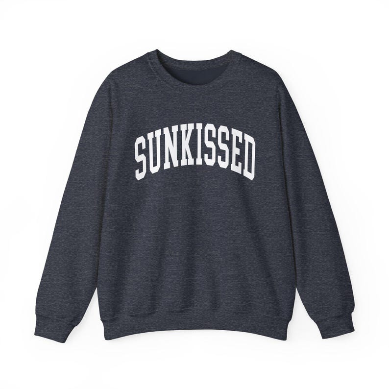 Womens Vacation Beach Apparel, Sunkissed Preppy College Lettering Crewneck Sweatshirt, Ladies Ocean Pullover, Summer Clothing, Gift for Her image 7