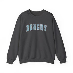 Maglione da vacanza da donna, felpa girocollo in stile preppy da spiaggia, abbigliamento casual da spiaggia per le donne per le vibrazioni estive, regalo minimalista alla moda immagine 5