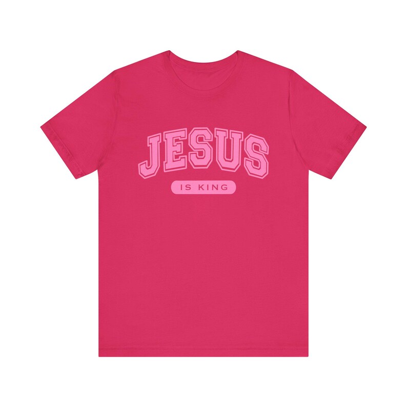 Jesus is King Christian Womens T Shirt, Faith Based Bible Tee Gift Idea for Casual Church Wear, Christian College Graduation Outfit Gift image 10