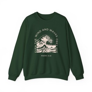 Womens Christian Sweatshirt, Trendy Nautical Faith Based Bible Sweater, Oversize Summer Christian Crewneck Vacation Gift Idea Wind and Waves image 6