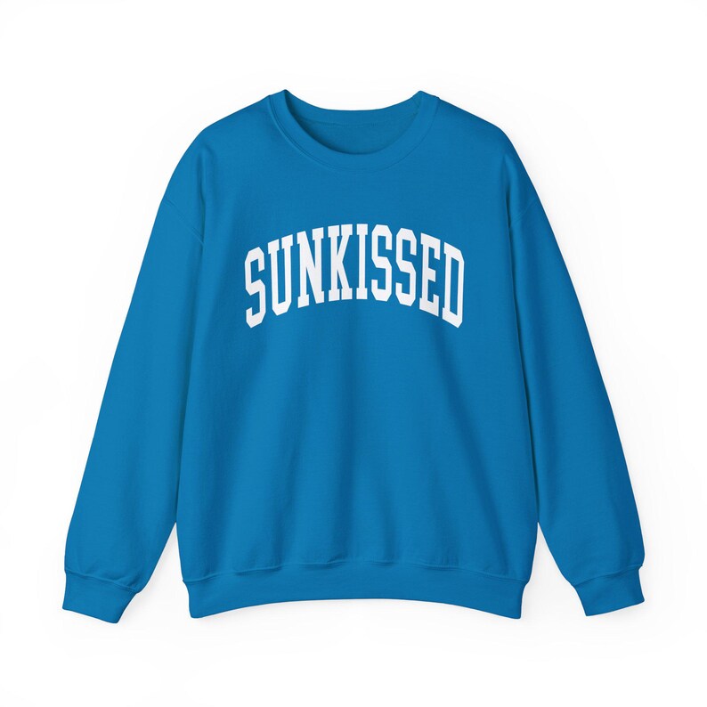 Womens Vacation Beach Apparel, Sunkissed Preppy College Lettering Crewneck Sweatshirt, Ladies Ocean Pullover, Summer Clothing, Gift for Her image 9