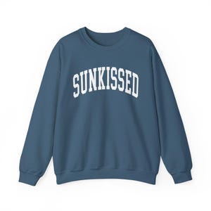Womens Vacation Beach Apparel, Sunkissed Preppy College Lettering Crewneck Sweatshirt, Ladies Ocean Pullover, Summer Clothing, Gift for Her image 8