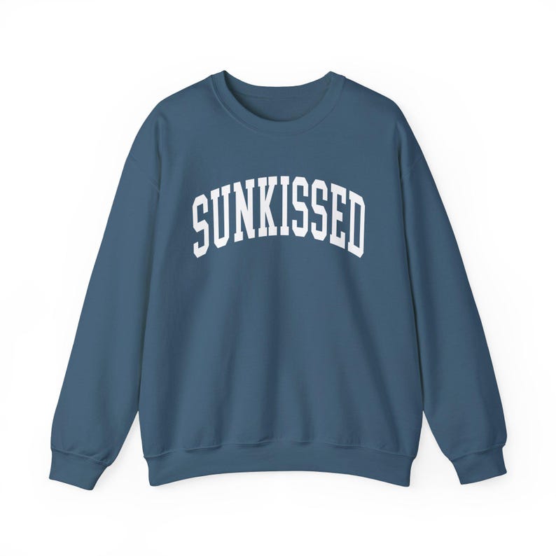 Womens Vacation Beach Apparel, Sunkissed Preppy College Lettering Crewneck Sweatshirt, Ladies Ocean Pullover, Summer Clothing, Gift for Her image 8