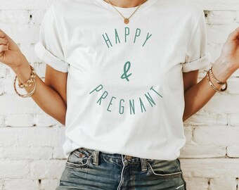 Camiseta de maternidad, regalo para futura mamá feliz y embarazada, camiseta para futura madre, camiseta de anuncio de embarazo, camiseta para baby shower