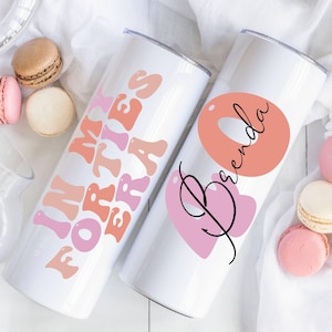 In My Fourties Era Tumbler 20 -30 oz , 40th Birthday Tumbler Gift For Her , 40th Birthday Gift For Women , In My Fourties Era Cup , Hello 40