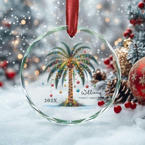 Tropical Xmas Gift, Christmas Palm Tree Ornament, Florida Christmas Ornament, Beach Christmas Tree Gift, Hawaiian Xmas Ornament