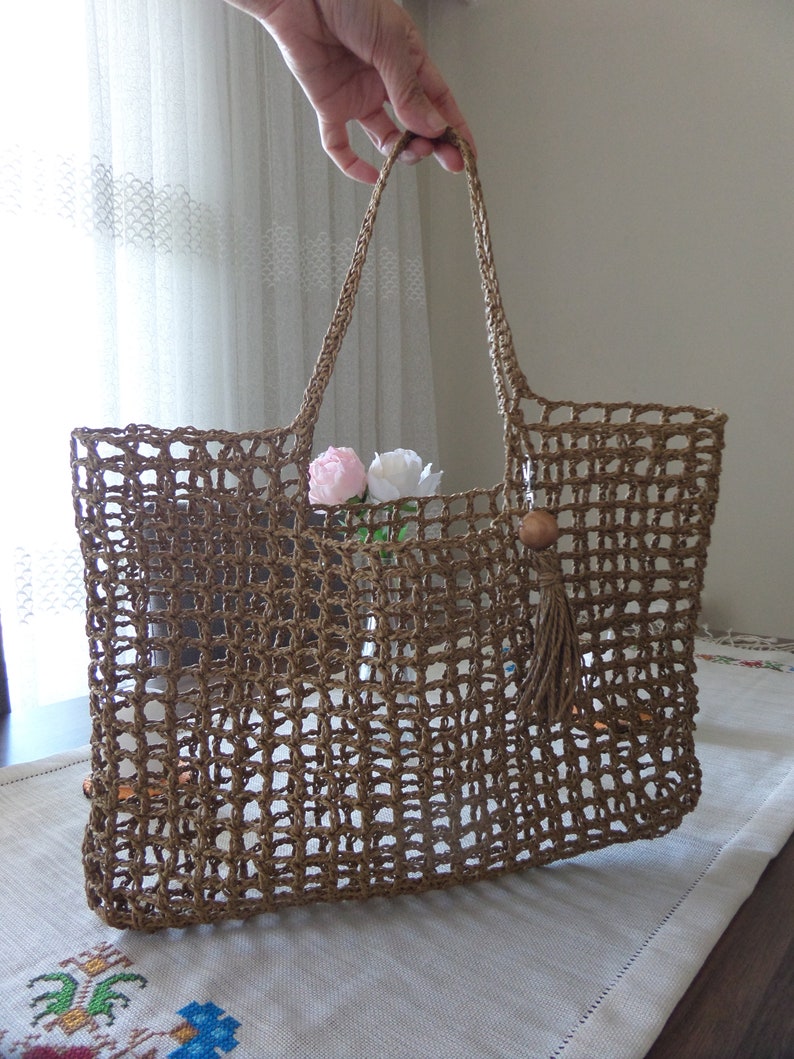 ConCon Crochet Straw Handbag main image 1