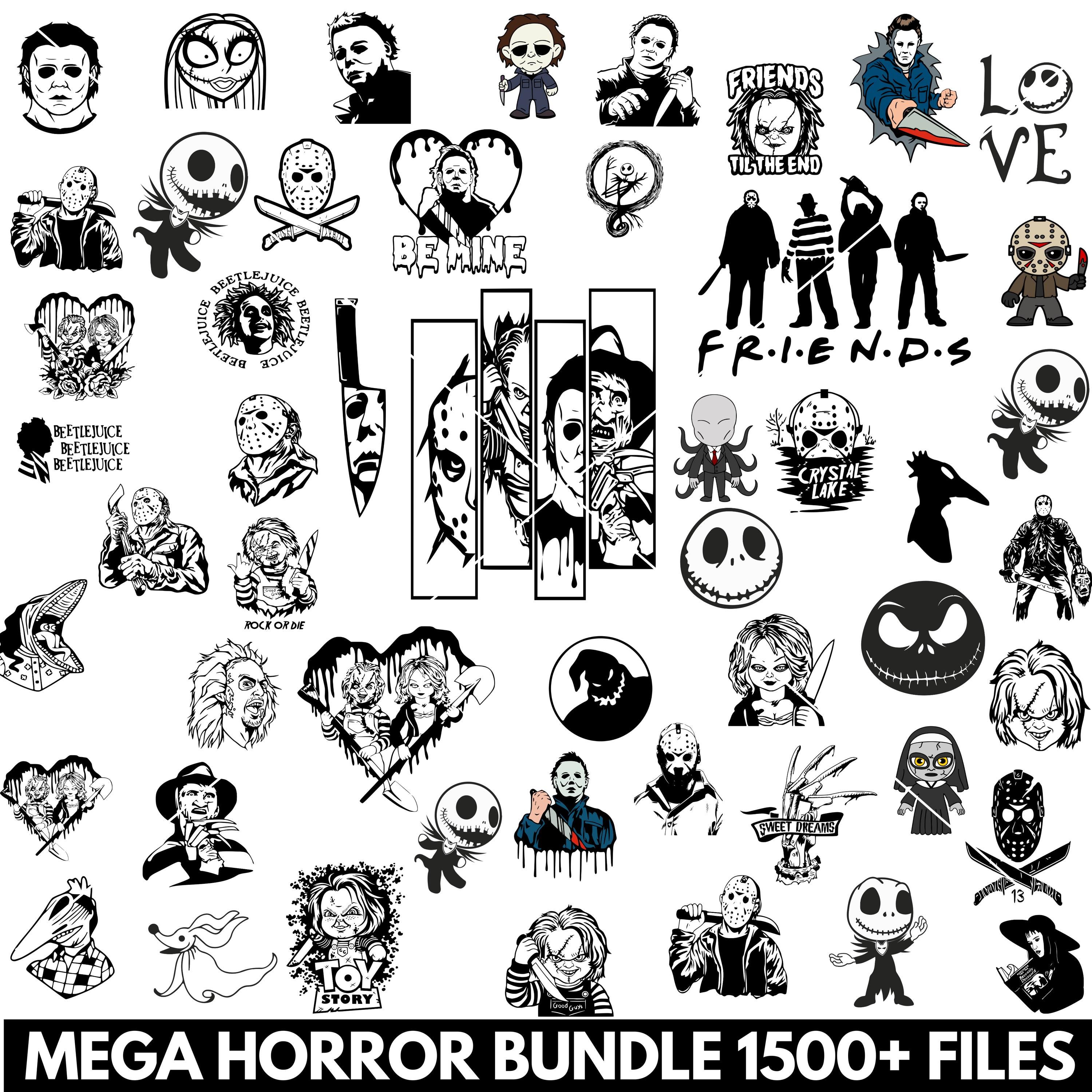 Mega Horror SVG Bundle, Helloween SVG Bundle, Horror Friends SVG, Halloween Horror , Halloween Clipart,Micheal Svg, Jason Svg, Digital