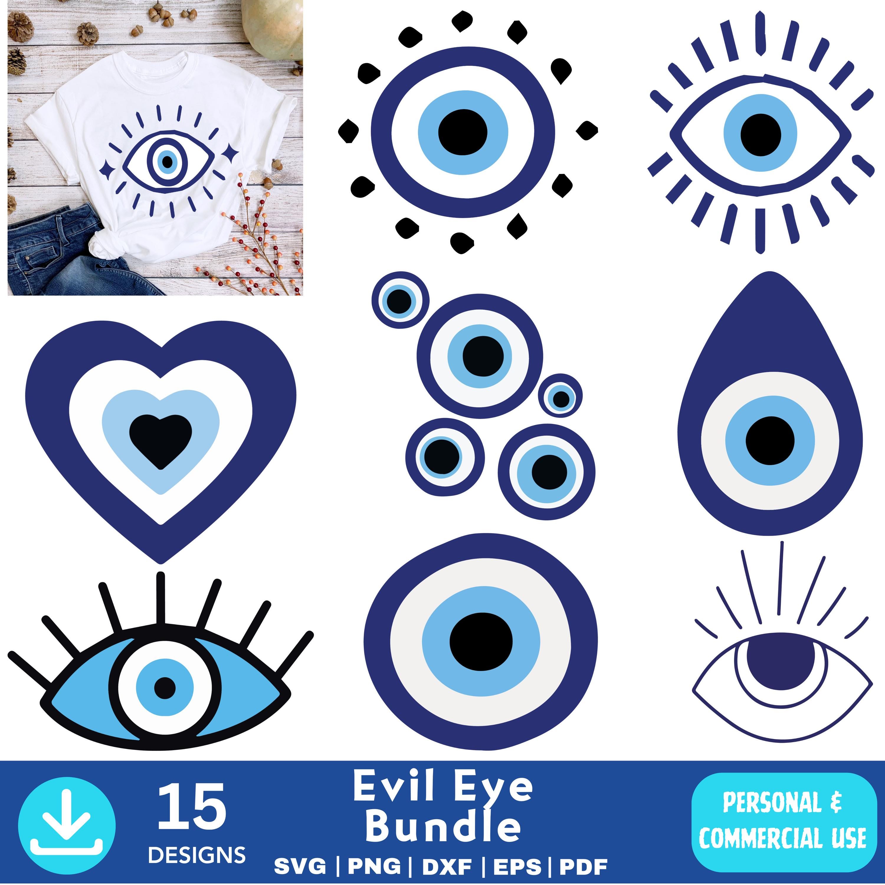 Evil Eye svg Bundle Png Dxf, Humsa Svg Cut files, Turkish Eye svg, Evil Eye Protection svg, eps, dxf, png, Files For Cricut, silhouette