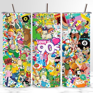 90s Baby Tumbler Wrap, Cartoon Sublimation Design, Cartoon 20 oz Skinny Tumbler Template, Funny Kids Design