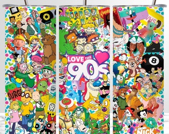 90s Baby Tumbler Wrap, Cartoon Sublimation Design, Cartoon 20 oz Skinny Tumbler Template, Funny Kids Design