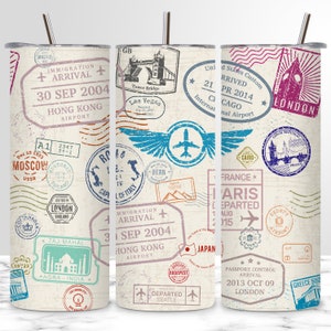 Reise Tumbler Wrap, Wanderlust 20 Oz Skinny Sublimation Tumbler PNG, Traveling Tumbler Design Traveler Tumble PNG Digital File Download