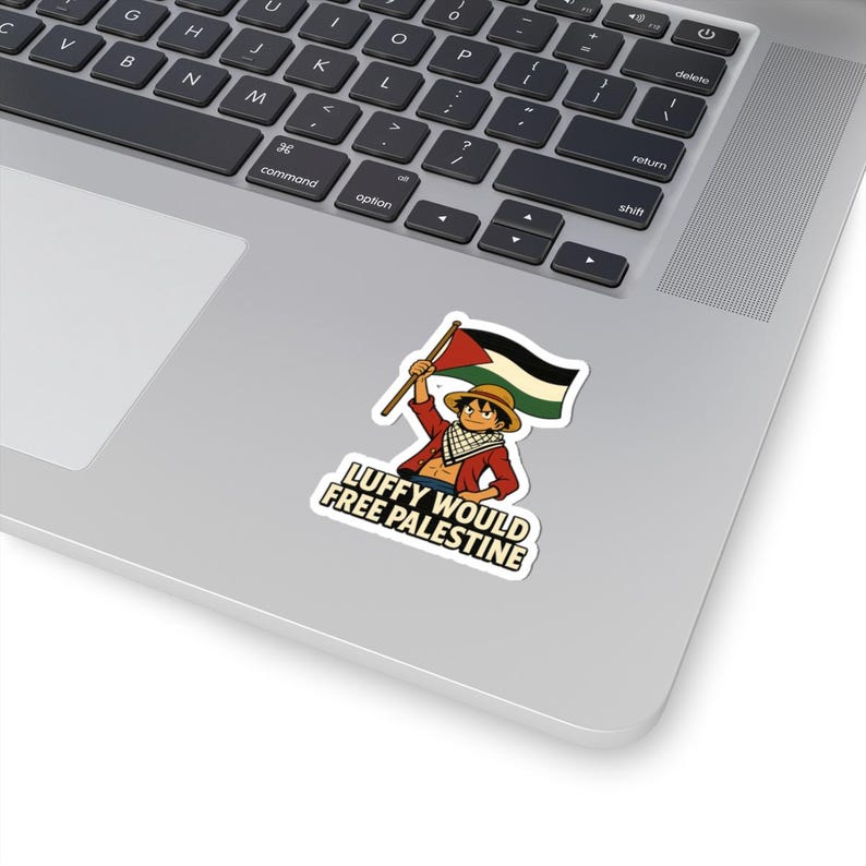 Luffy Would Free Palestine Sticker | Pro-Palestine Anime | One Piece X Palestine | Free Palestine Sticker | Luffy Sticker image 2