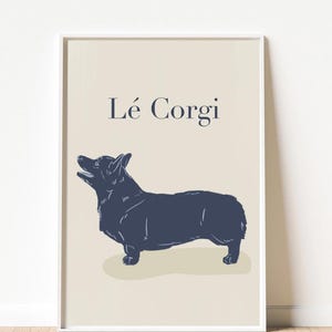 Le Corgi Digital Print | Minimalist Corgi Wall Art | Cute Dog Illustration | Model Pet Lover Gift | Dog Breed Printable Artwork | French Art