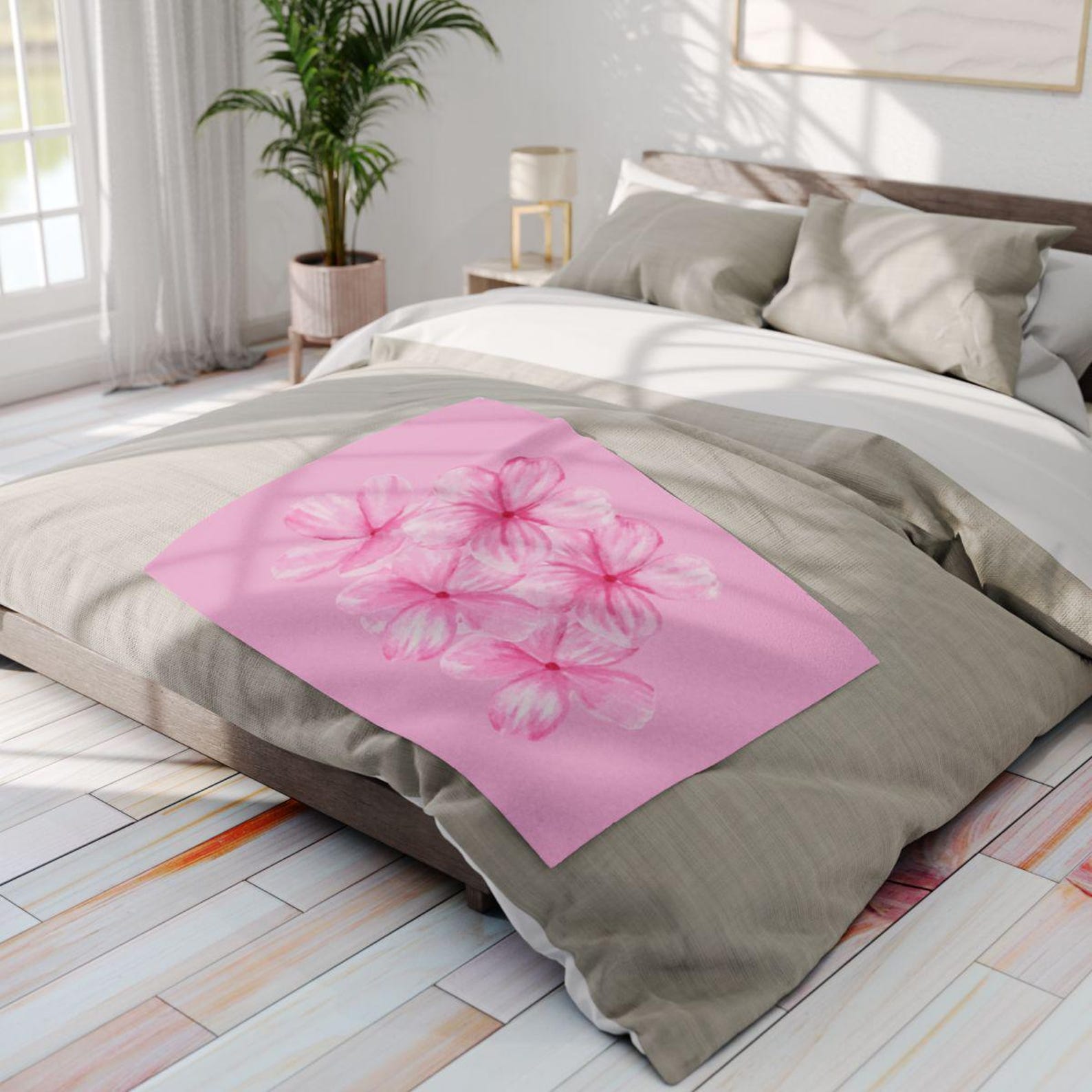 Floral Bounty Magenta Hooded Blanket