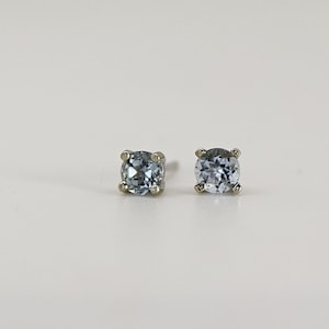 Aquamarine Stud Earrings 14k Gold, Handmade Aquamarine Earrings, Bridal Earrings, Wedding Jewelry, Handmade March Birthstone Jewelry Gift