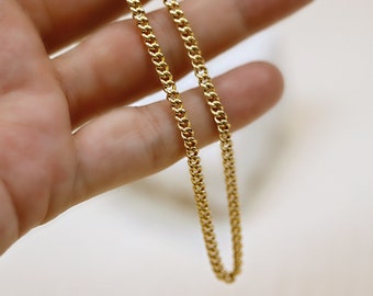 Gold Chain Necklace, Gold Curb Chain Necklace, Layering Necklace, Gold Statement Necklace, Gold Choker, Minimal Necklace, Gift For Her