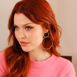 Double Hoop Earrings Silver or Gold Filled Extra Large Hoop Earrings, Big Gold Hoop Earrings, Double Hoops, Gift For Her
