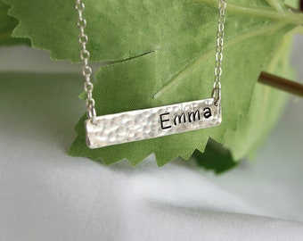 Sterling Silver Bar Necklace, Custom Necklace, College Graduation Gift for Daughter, Custom Coordinates Bar Necklace