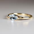 Marquise Aquamarine Ring, 14k Gold Aquamarine Engagement Ring, March Birthstone Jewelry Gift For Her, East West Marquise Gemstone Ring