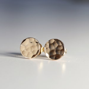 Hammered dot earrings.