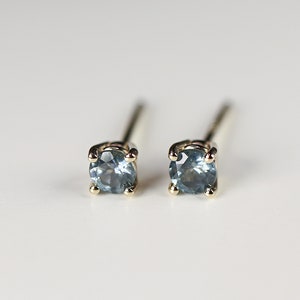 Blue Montana Sapphire Earrings 14k Gold, Solid Gold Sapphire Stud ...