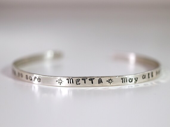 Mantra Bracelet METTA Prayer Cuff Bracelet Mindfulness Bracelet