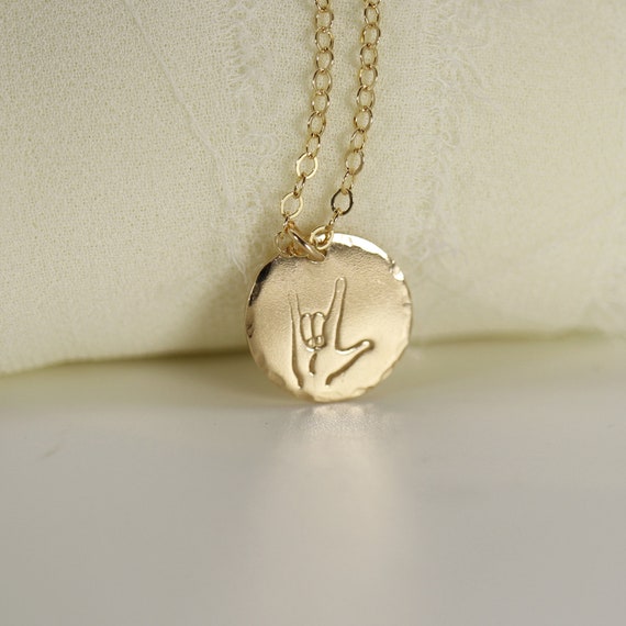 I Love You Necklace Gold Filled or Sterling Silver ASL Sign Necklaces for Best Friend Hand Gestures Necklace Hand Signals Necklace Etsy Canada