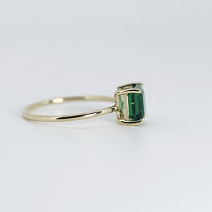 Asscher Cut Emerald Ring 14k Solid Gold, Handmade Art Deco Emerald Engagement Ring, 20th Anniversary Ring, May Birthstone Ring image 3