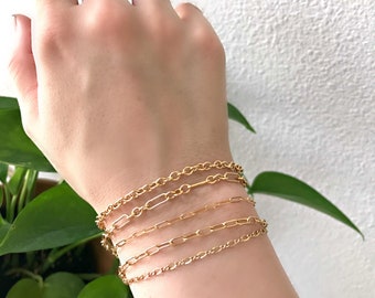 Dainty Gold Bracelet, Delicate Chain Bracelets, 14k Gold Filled Chain Bracelet, Layering Bracelet, Simple Jewelry, Bridesmaid Gift