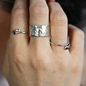 Kühner breiter Silberring, Sterlingsilber-Zigarrenband, personalisierter klobiger offener Silberring, Boho-Statement-Ring, Geschenk für den besten Freund Bild 1